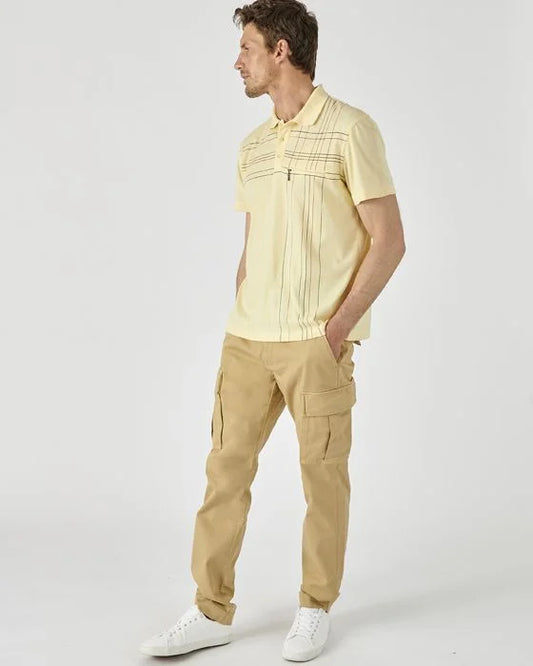 Zip Detail Polo Brown Shirt