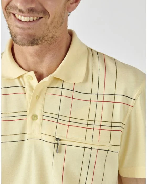 Zip Detail Polo Brown Shirt